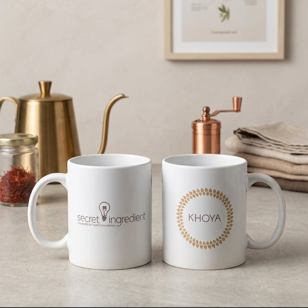 Custom printed ceramic mugs produced by Fold Theory